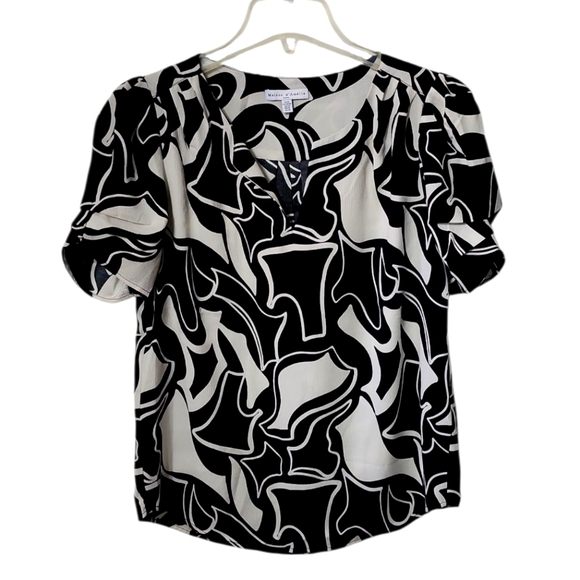 Maison d' Amelie Black‎ & White Career Blouse Size XS - Picture 1 of 5